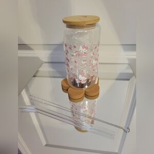 Hello Kitty Glass Jar with Bamboo Lid